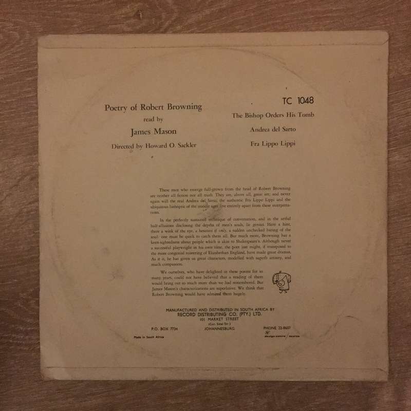 Robert Browning  Poetry Of Browning - Vinyl LP Record - Opened  - Very-Good Quality (VG)