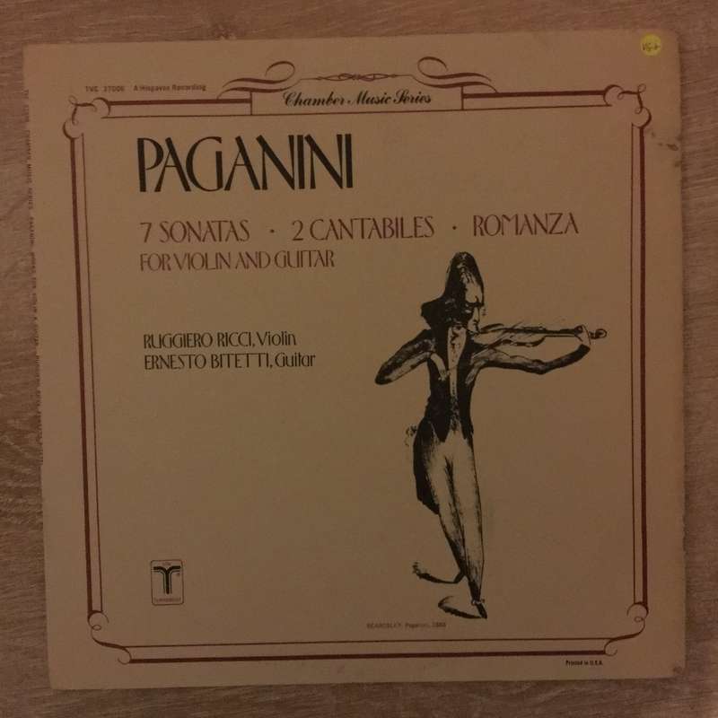 Ruggiero Ricci, Niccolò Paganini  7 Sonatas - 2 Cantabiles -Romanza For Violin And Guitar ...