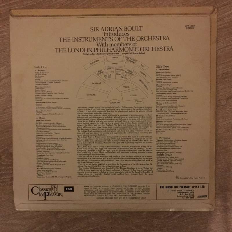 Sir Adrian Boult  - Introduces The Instruments Of The Orchestra - Vinyl LP Record - Opened  - Ver...