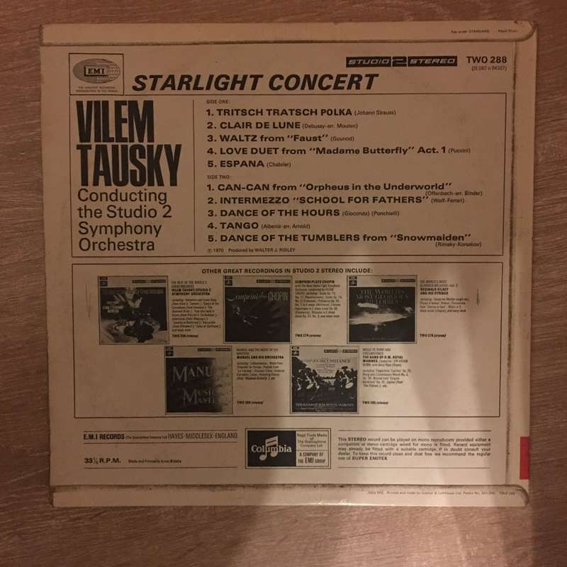 Starlight Concert - Vilem Tausky - Vinyl LP Record - Opened  - Very-Good Quality (VG)