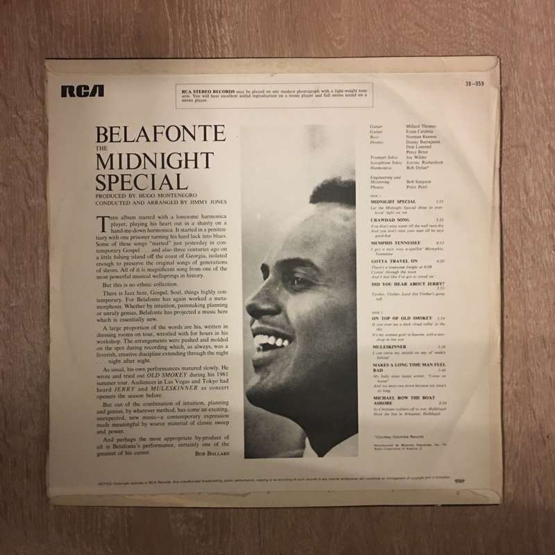 Belafonte - The Midnight Special -  Vinyl LP Record - Opened  - Very-Good Quality (VG)