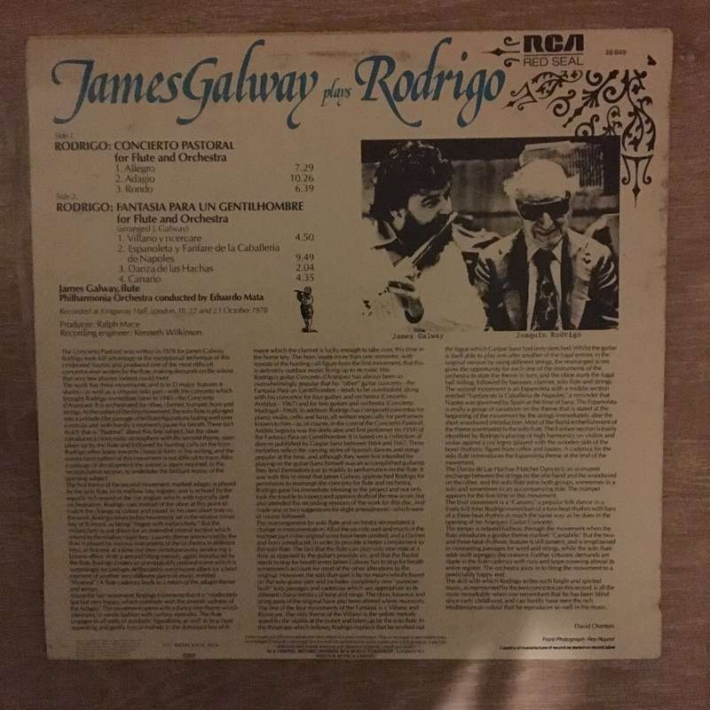 James Galway Plays Rodrigo - Vinyl LP Record - Opened  - Very-Good+ Quality (VG+)