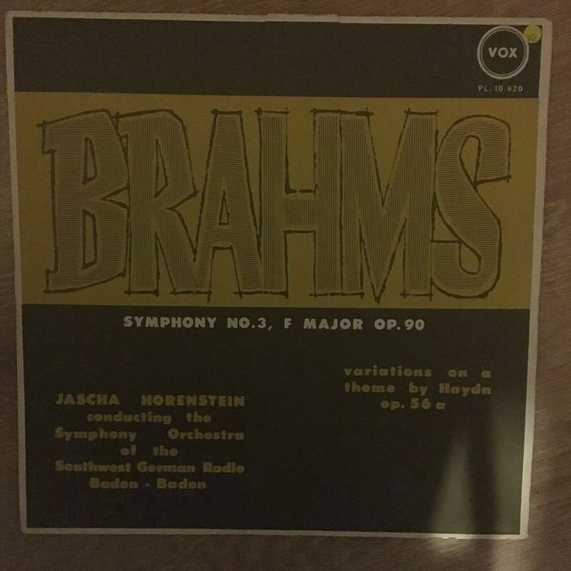Brahms - Symphony No.3 - Horenstein  - Vinyl LP Record - Opened  - Very-Good Quality (VG)