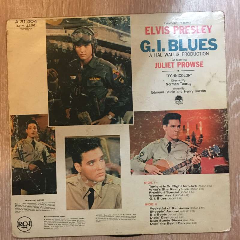 Elvis in GI Blues  -  Vinyl LP Record - Opened  - Good Quality (G)
