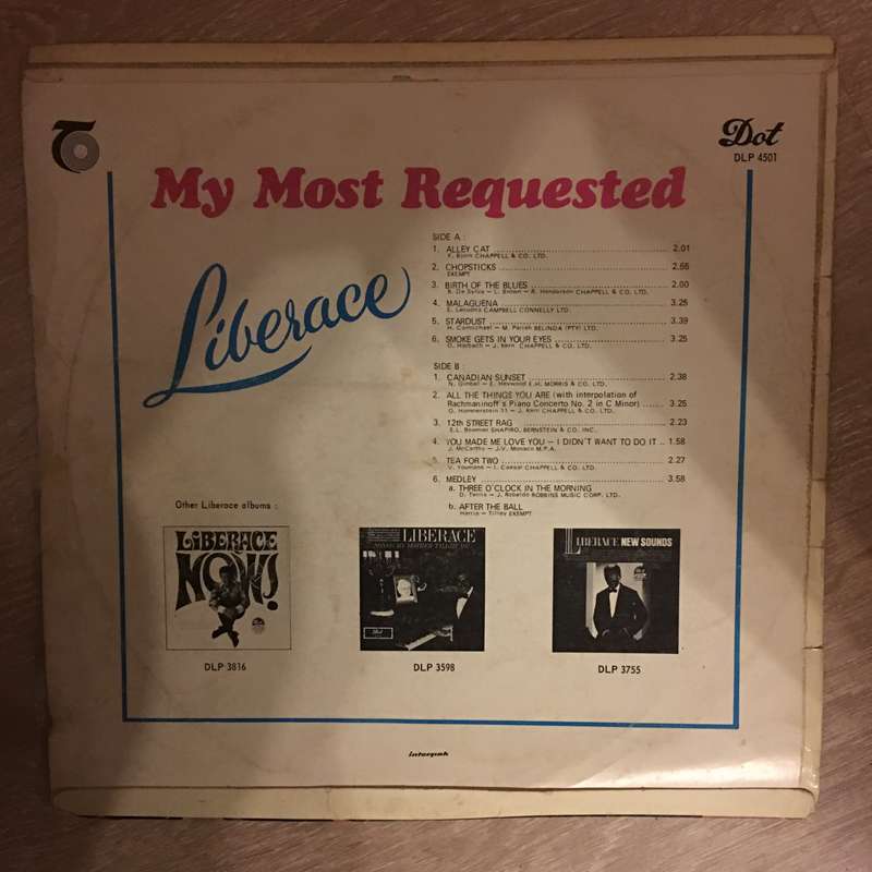 Liberace - My Most Requested - Vinyl LP Record - Opened  - Good+ Quality (G+)