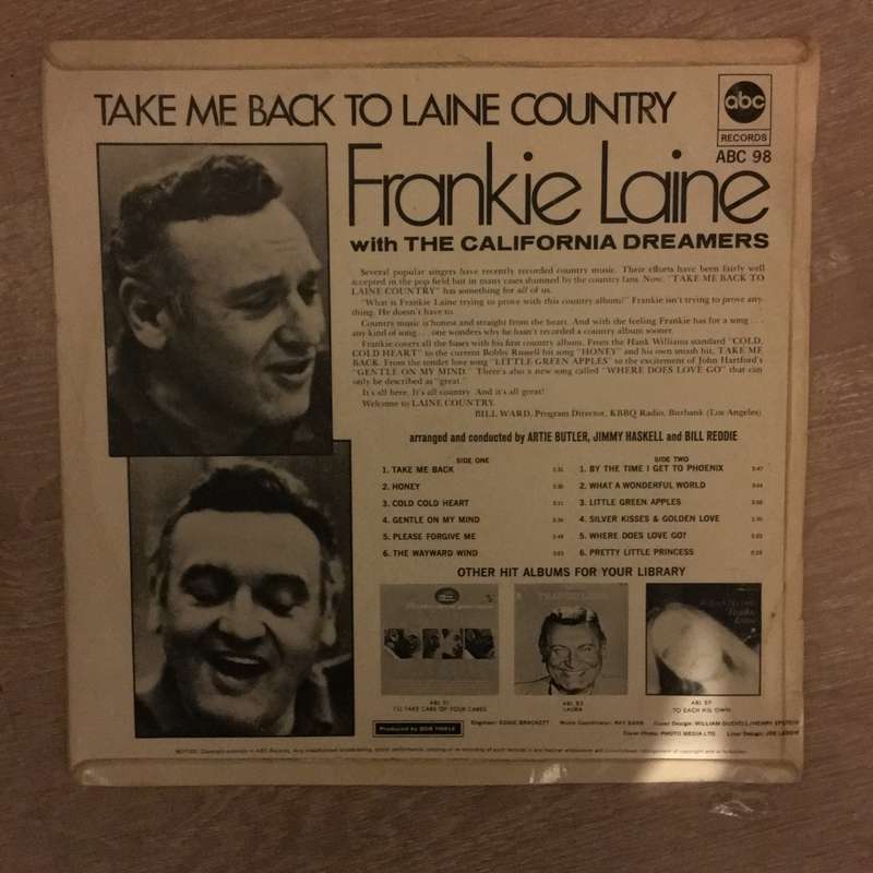 Frankie Laine - Take Me Back To Laine County - Vinyl LP Record - Opened  - Good Quality (G)
