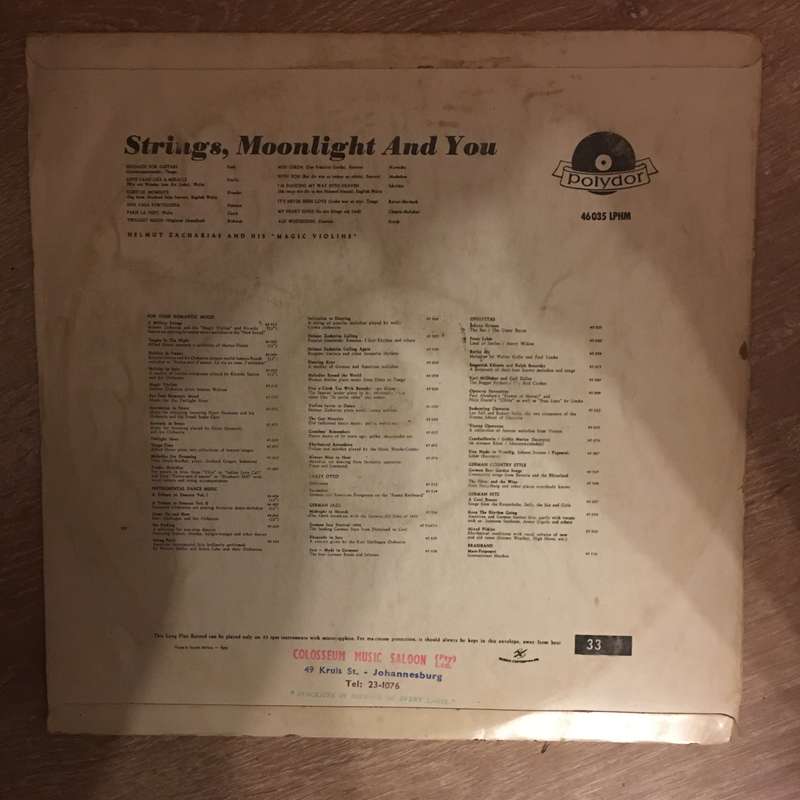 Helmut Zacharias  Strings, Moonlight And You - Vinyl LP Record - Opened  - Very-Good- Quali...