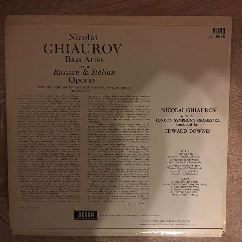 Nicolai Ghiaurov, Downes -  London Symphony  Bass Arias From Russian & Italian Operas - Vin...