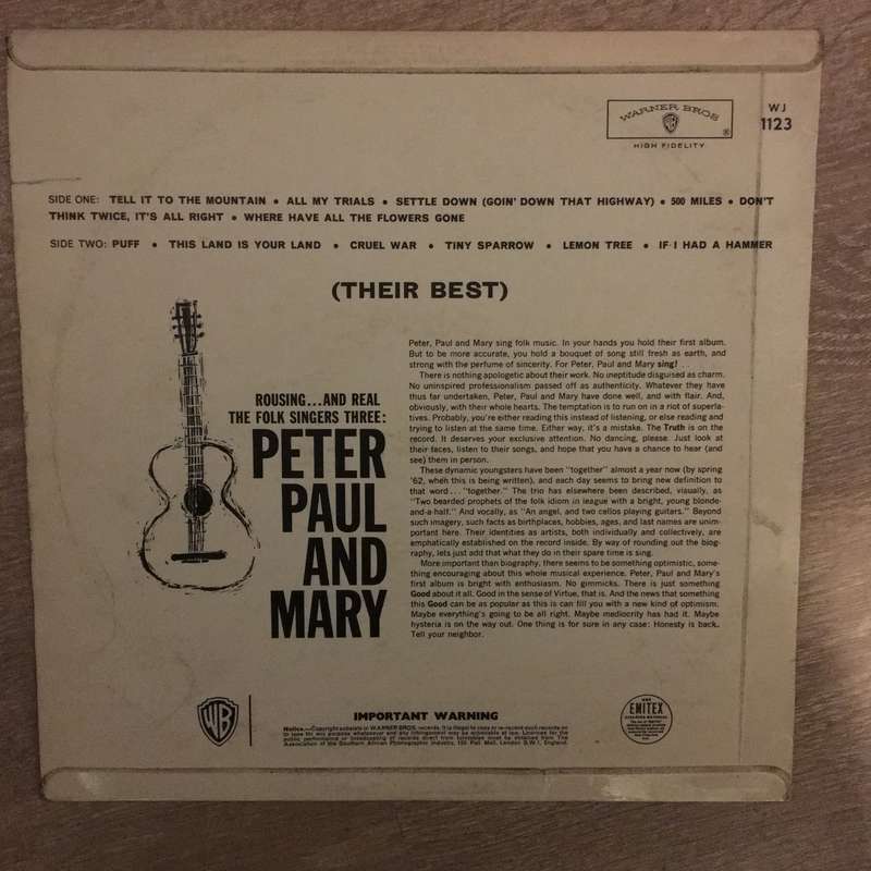 Peter, Paul and Mary - Their Best - Vinyl LP Record - Opened  - Very-Good Quality (VG)