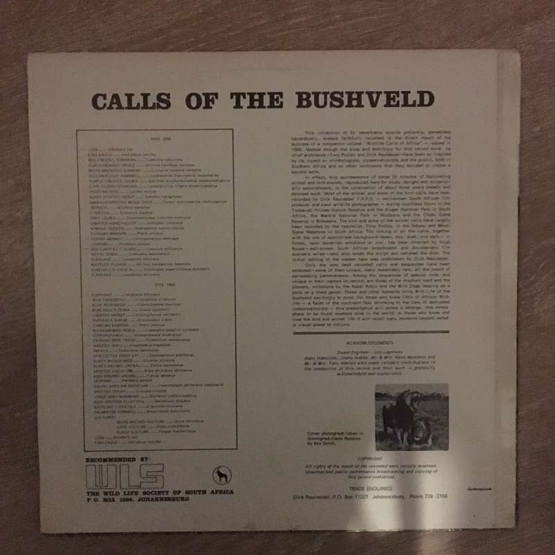 Dick Reucassel and Tony Pooley  Calls Of The Bushveld - Vinyl LP Record - Opened  - Very-Go...