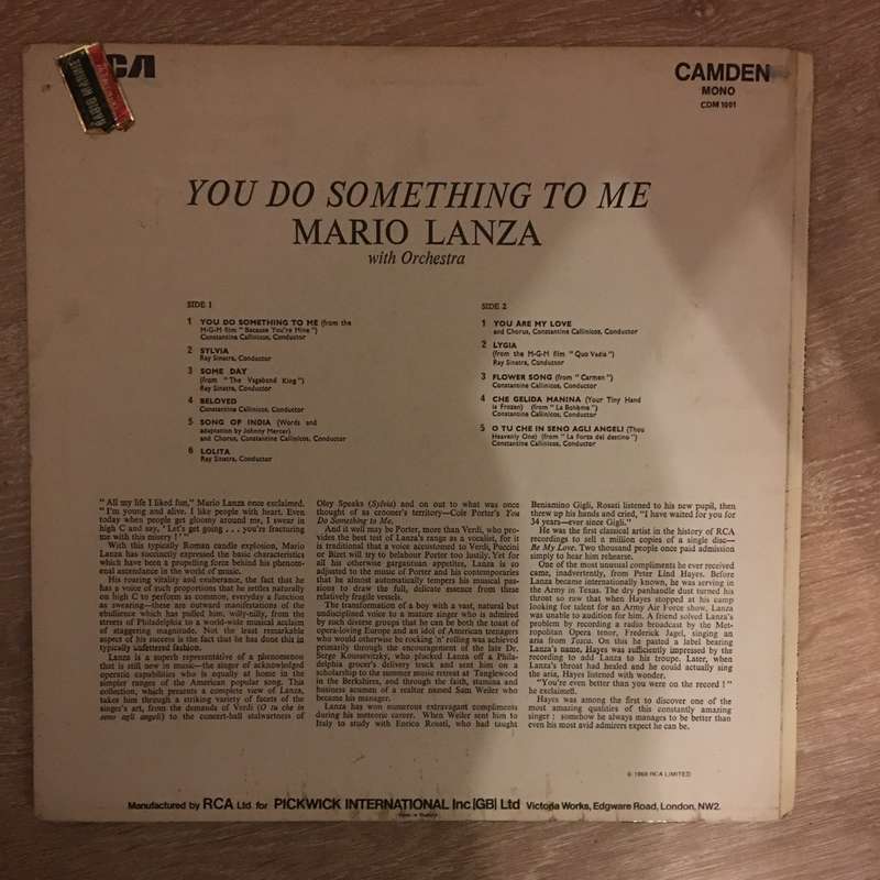 Mario Lanza  I'll Walk With God - Songs Of Devotion And Love - Vinyl LP Record - Opened  - ...