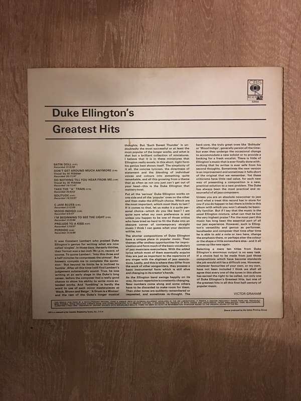Duke Ellington's Greatest Hits - Vinyl  - Vinyl LP Record - Opened  - Very-Good+ Quality (VG+)