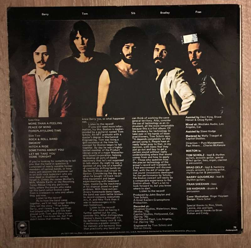 Boston - Boston -  Vinyl LP Record  (VG)