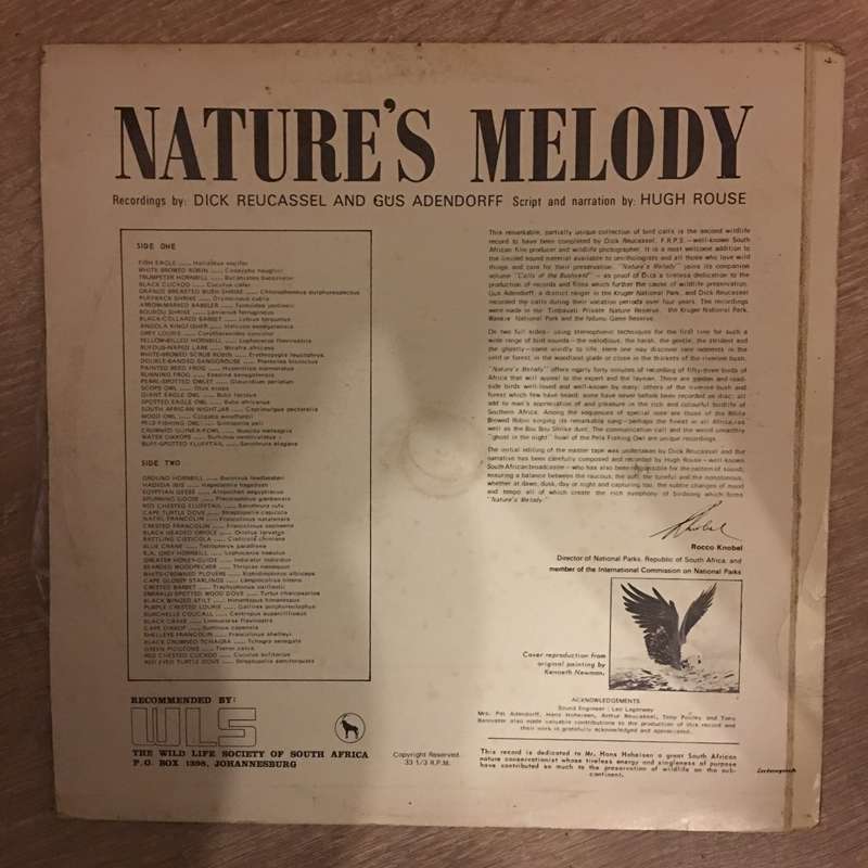 Hugh Rose - Nature's Melody - Vinyl LP Record - Very-Good+ Quality (VG+)