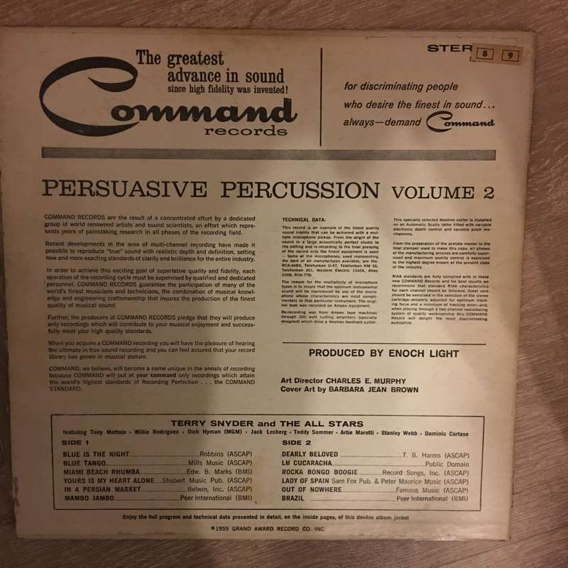 Terry Snyder And The All Stars  Persuasive Percussion Volume 2 - Vinyl LP Record - Opened -...