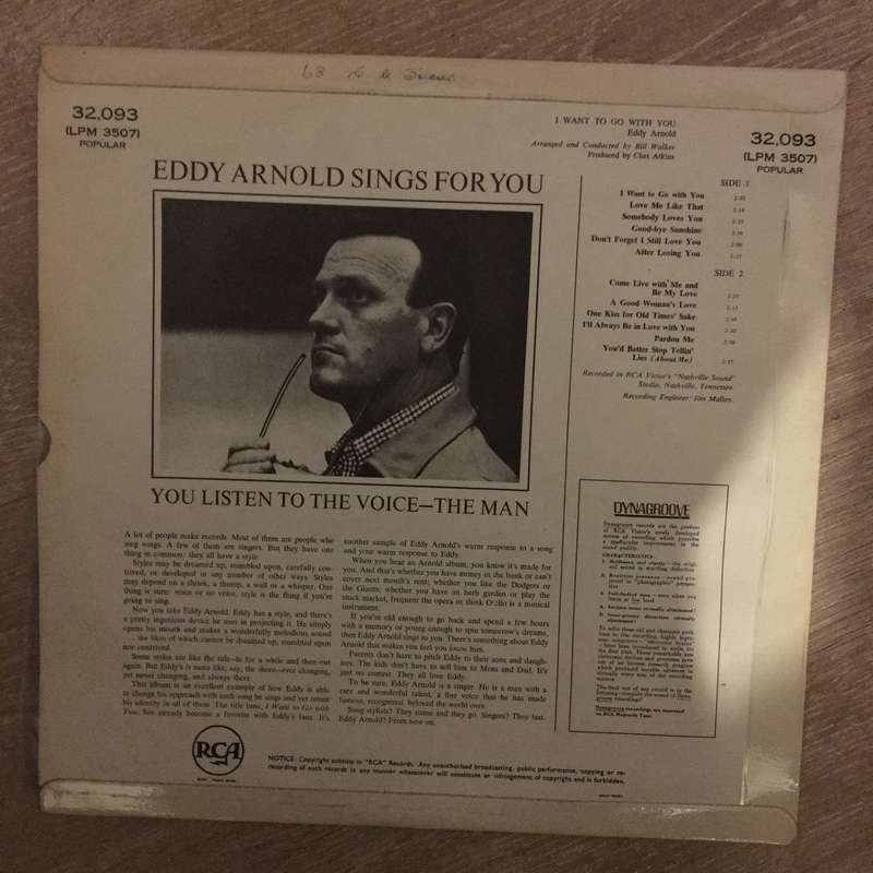 Eddy Arnold - I Want To Go With You - Vinyl LP Record - Opened  - Very-Good Quality (VG)