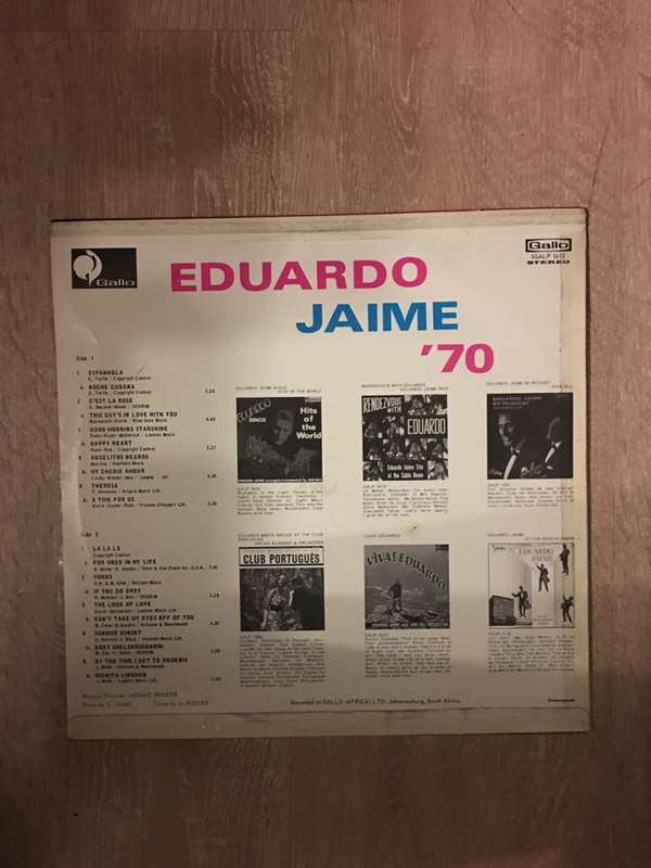 Eduardo Jaime - Seventy 70 - Vinyl LP Record  - Opened  - Very-Good+ Quality (VG+) Vinyl