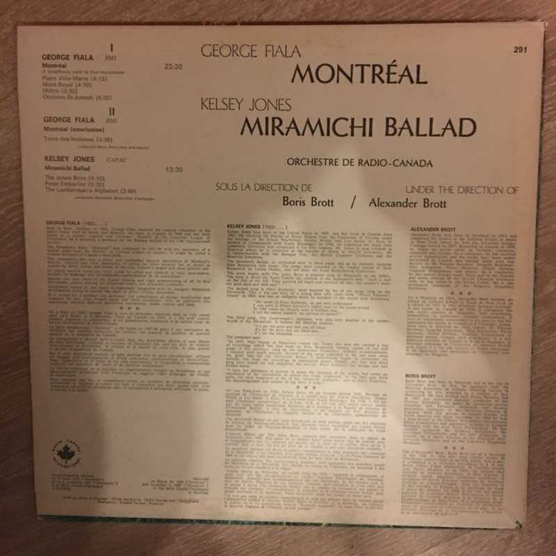 Kelsey Jones  George Fiala, Orchestre De Radio-Canada - Boris Brott, Alexander Brott  Montr...