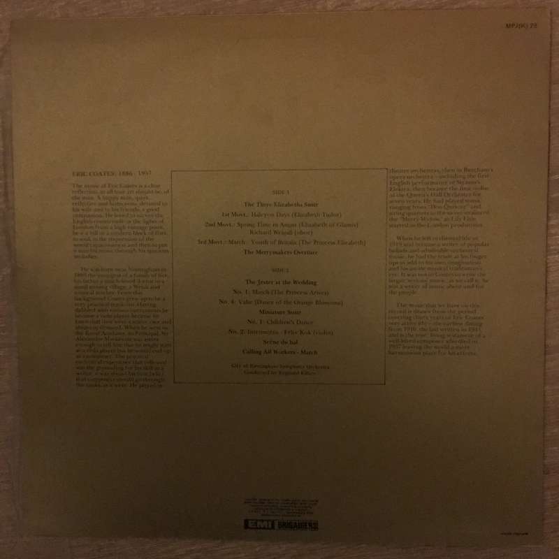 Eric Coates - Masterpiece Series - Vinyl LP Record - Opened  - Very-Good+ Quality (VG+)