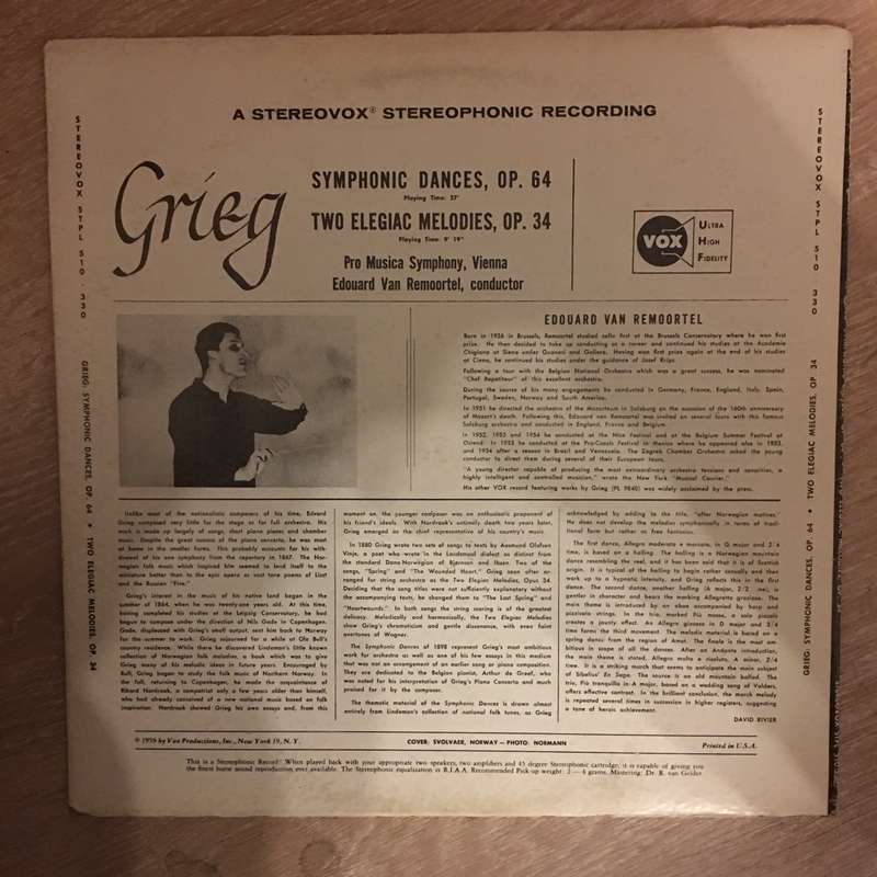 Edouard Van Remoortel Conducting Pro Musica Symphony, Vienna  Grieg Symphonic Dances, Op 64...