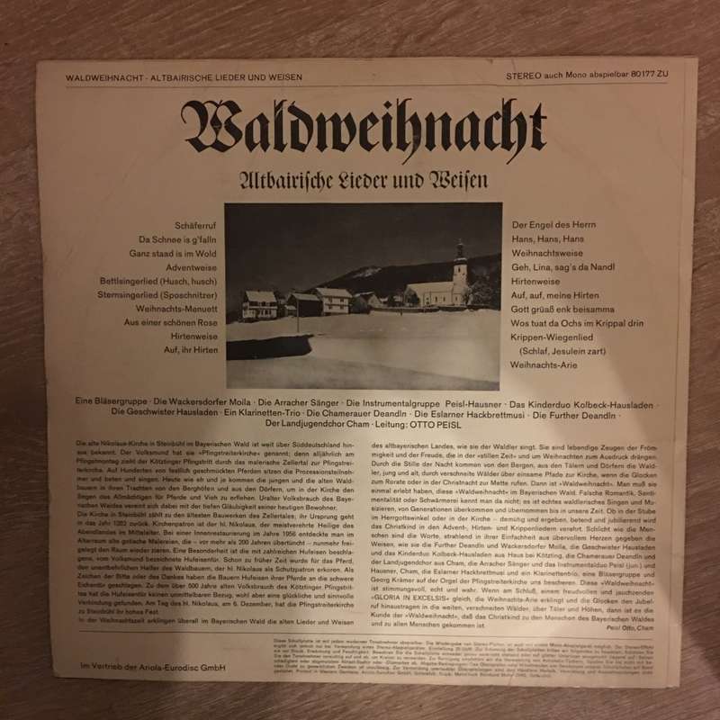 Waldweihnacht - Altbairische Lieder Und Weisen -  Vinyl LP Record - Opened  - Very-Good+ Quality ...