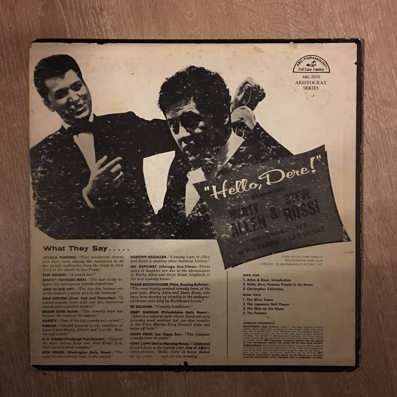 Hello Dere! Marty Allen and Steve Rossi Recorded Live at the Sands in Las Vegas  - Vinyl LP Recor...