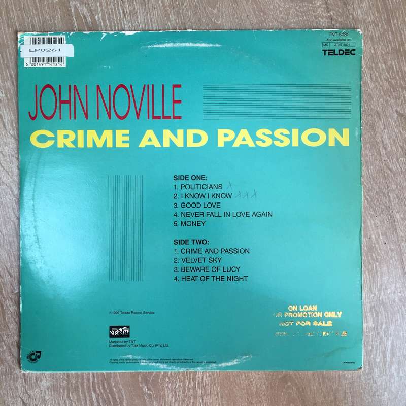 John Doville - Crime and Passion  - Vinyl LP Record  - Opened  - Very-Good+ Quality (VG+) Vinyl