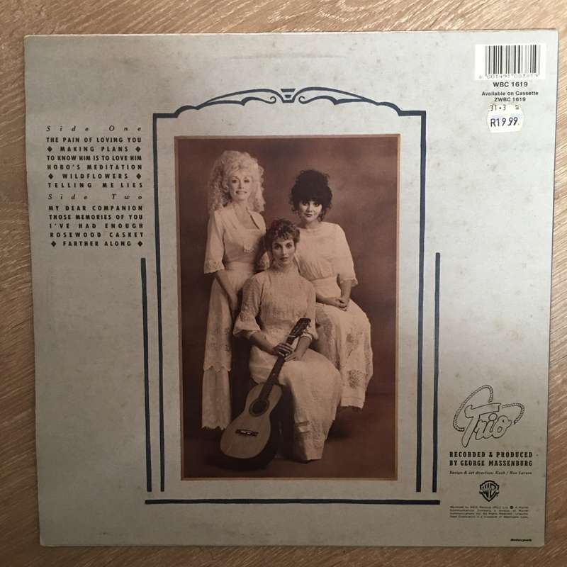 Dolly Parton, Linda Ronstadt, Emmylou Harris - Trio -  Vinyl LP Record - Very-Good+ Quality (VG+)