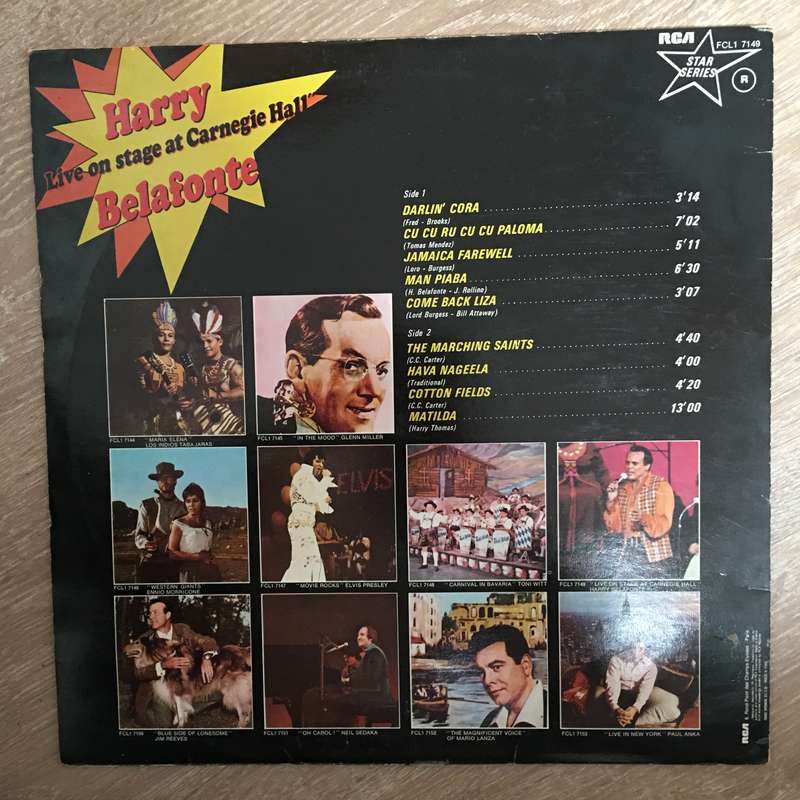 Harry Belafonte - Live On Stage at Carnegie Hall - Vinyl LP Record - Opened  - Very-Good+ Quality...