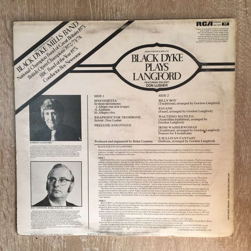 The Black Dyke Mills Band  Black Dyke Plays Langford - Vinyl LP Record - Opened  - Very-Goo...