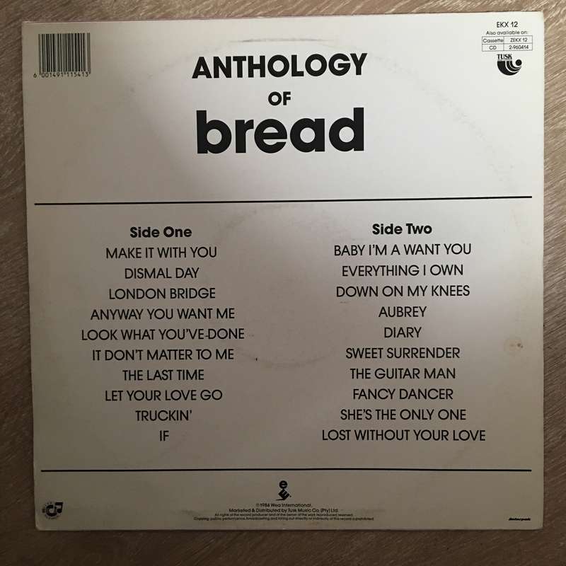 Bread - Anthology Of Bread - Vinyl LP Record  - Very-Good+ Quality (VG+)