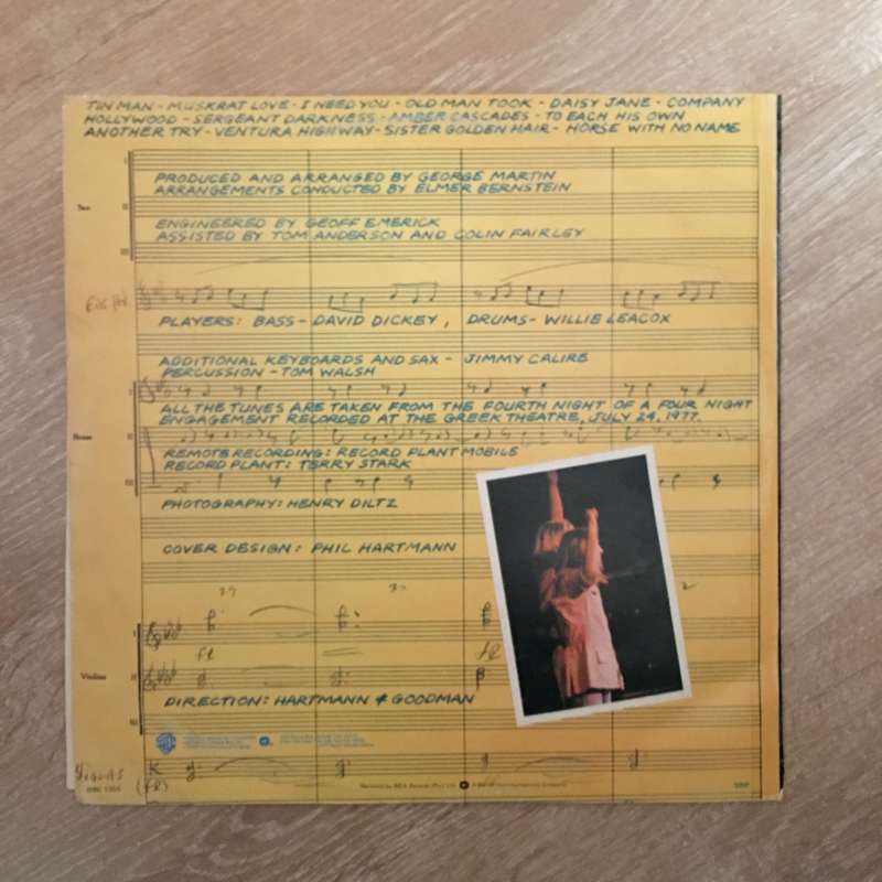 America - Live - Vinyl LP Record  - Very-Good+ Quality (VG+) Vinyl