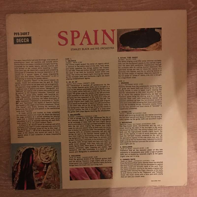 Stanley Black and His Orchestra - Spain -  Vinyl LP Record - Opened  - Good Quality (G)