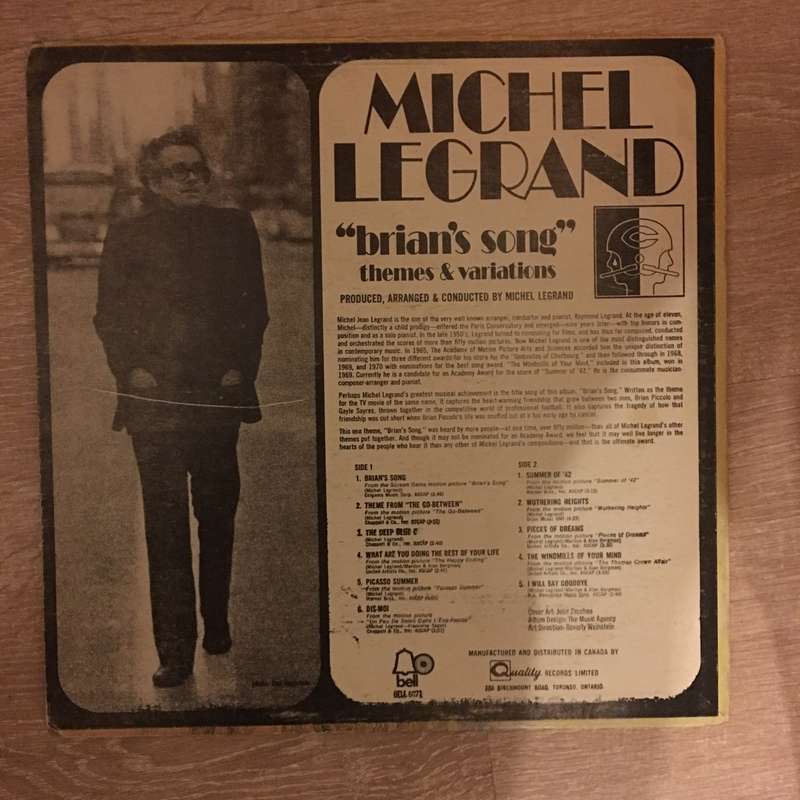 Michel Legrand  Brian's Song (Themes & Variations) - Vinyl LP Record - Opened  - Very-Good ...