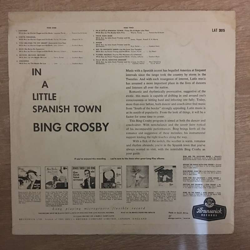 Bing Crosby  In A Little Spanish Town  Vinyl LP Record - Opened  - Good+ Quality (G+)