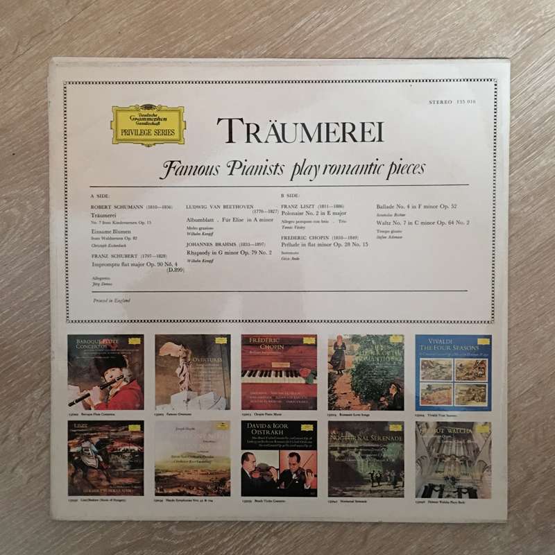 Traumerei - Famous Pianists Play Romantic Pieces - Vinyl LP Record  - Opened  - Very-Good+ Qualit...