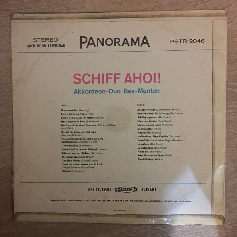 Schiff Ahoi - Bex Menten  Vinyl LP Record - Opened  - Good+ Quality (G+)