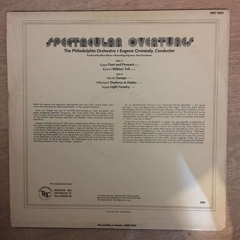 Eugene Ormandy, The Philadelphia Orchestra  Spectacular Overtures - Vinyl LP Record - Opene...