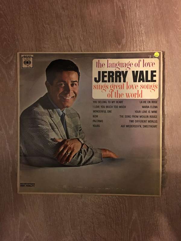 Jerry Vale - The Language Of Love - Vinyl LP Record  - Opened  - Very-Good+ Quality (VG+)