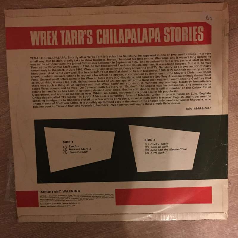 Wrex Tarr's Yena Lo Chilapalapa (Caltex Presents) - Vinyl LP Record - Opened  - Good+ Quality (G+)