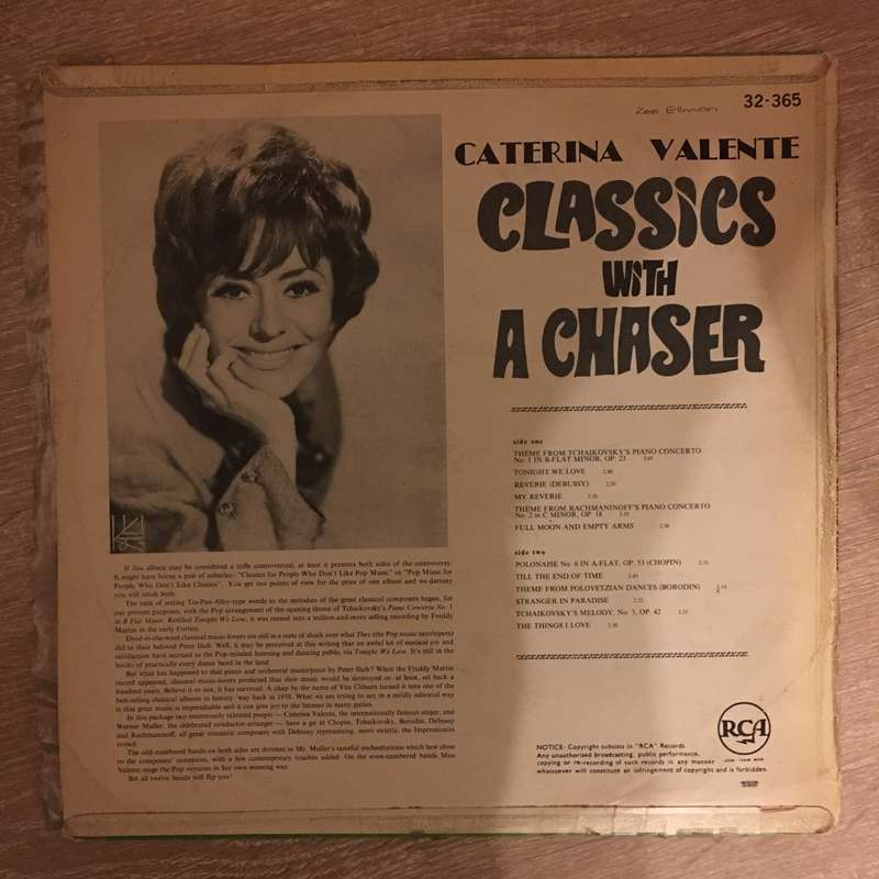 Caterina Valente - Classics wIth A Chaser - Vinyl LP Record  (VG-)
