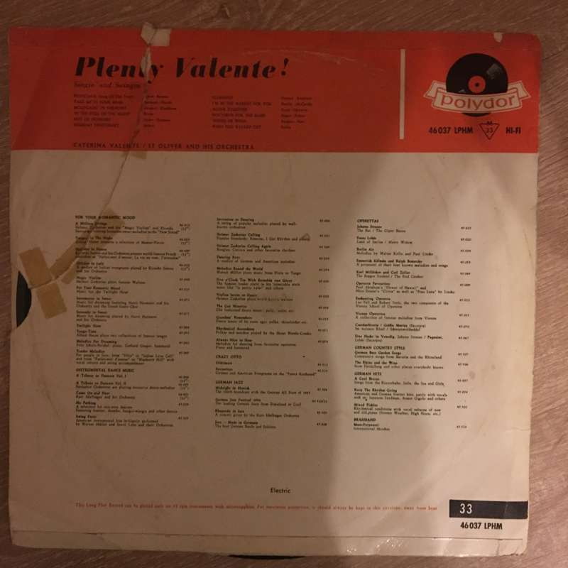 Caterina Valente - Plenty Valente - Vinyl LP Record - Opened  - Good Quality (G)