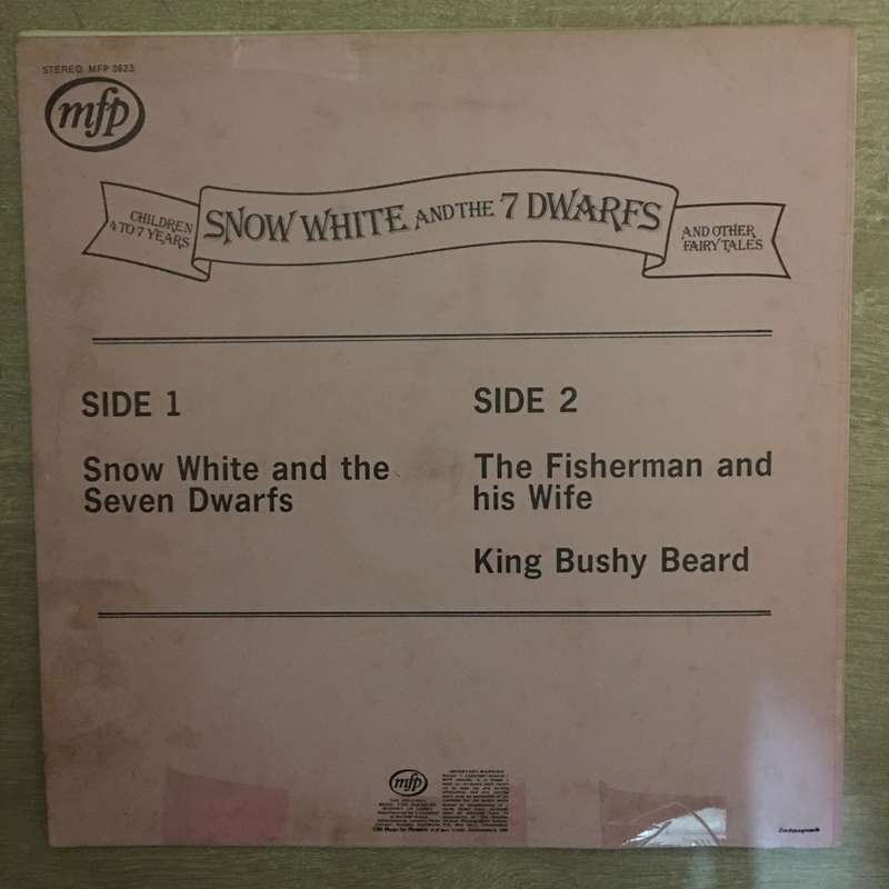 Snow White and the 7 Dwarfs  - Vinyl LP Record - Opened  - Fair Quality (F)
