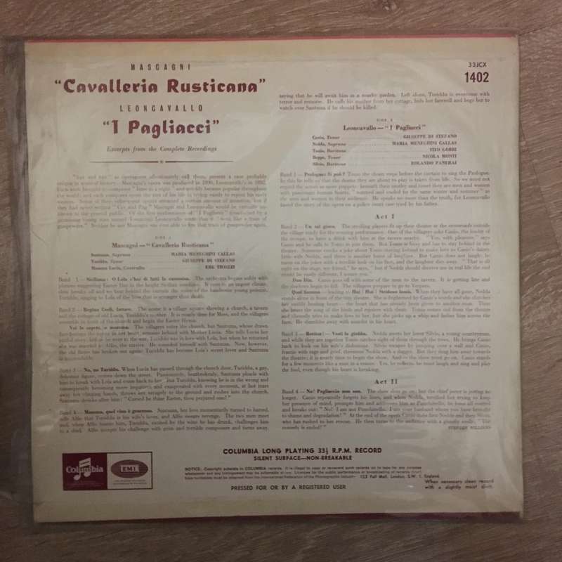 Mascagni - Cavalleria Rusticana - Vinyl LP - Opened  - Very-Good+ Quality (VG+)