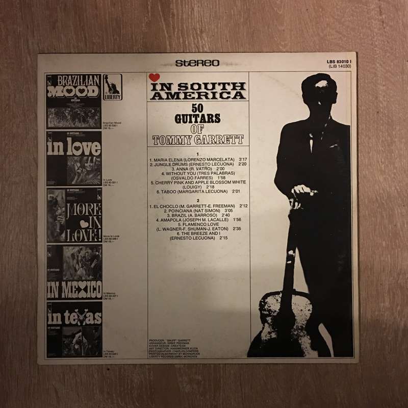 50 Guitar Of Tommy Garrett - In South America - Vinyl LP Record  - Opened  - Very-Good+ Quality (...