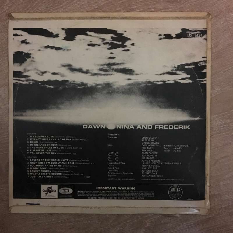 Nina & Frederik   Vinyl LP Record - Opened  - Good+ Quality (G+)