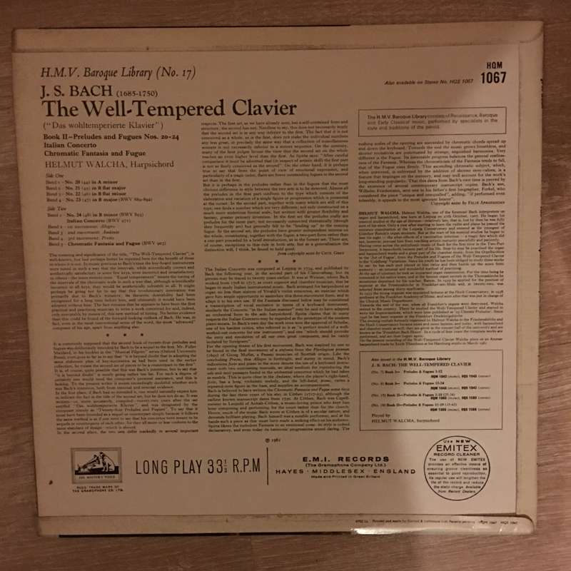 Johann Sebastian Bach - Helmut Walcha  The Well Tempered Clavier, Book 2, Preludes And Fugu...