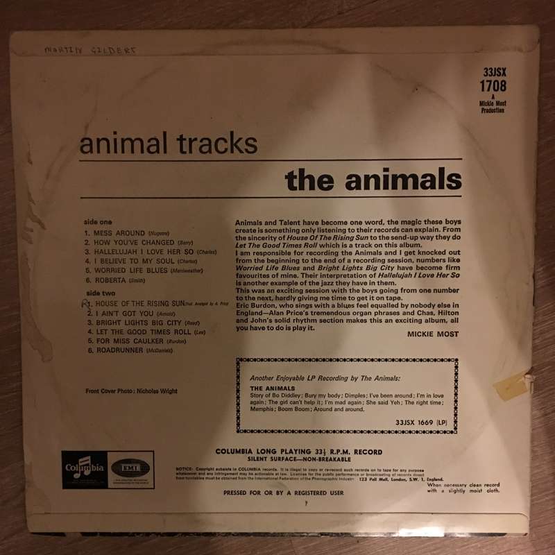 The Animals - Animal Tracks - Vinyl  Record - Opened  - Very-Good+ Quality (VG+)