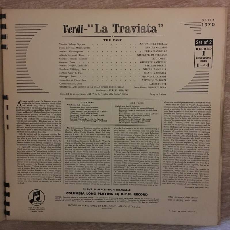 Verdi - La Traviata - Double Vinyl LP Set - Opened  - Very-Good+ Quality (VG+)