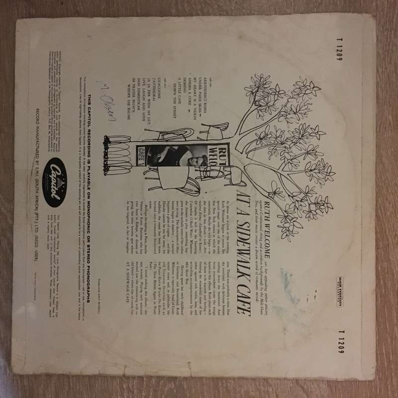 Ruth Welcome And The Milt Shaw Trio  At A Sidewalk Cafe - Vinyl LP Record - Opened  - Very-...